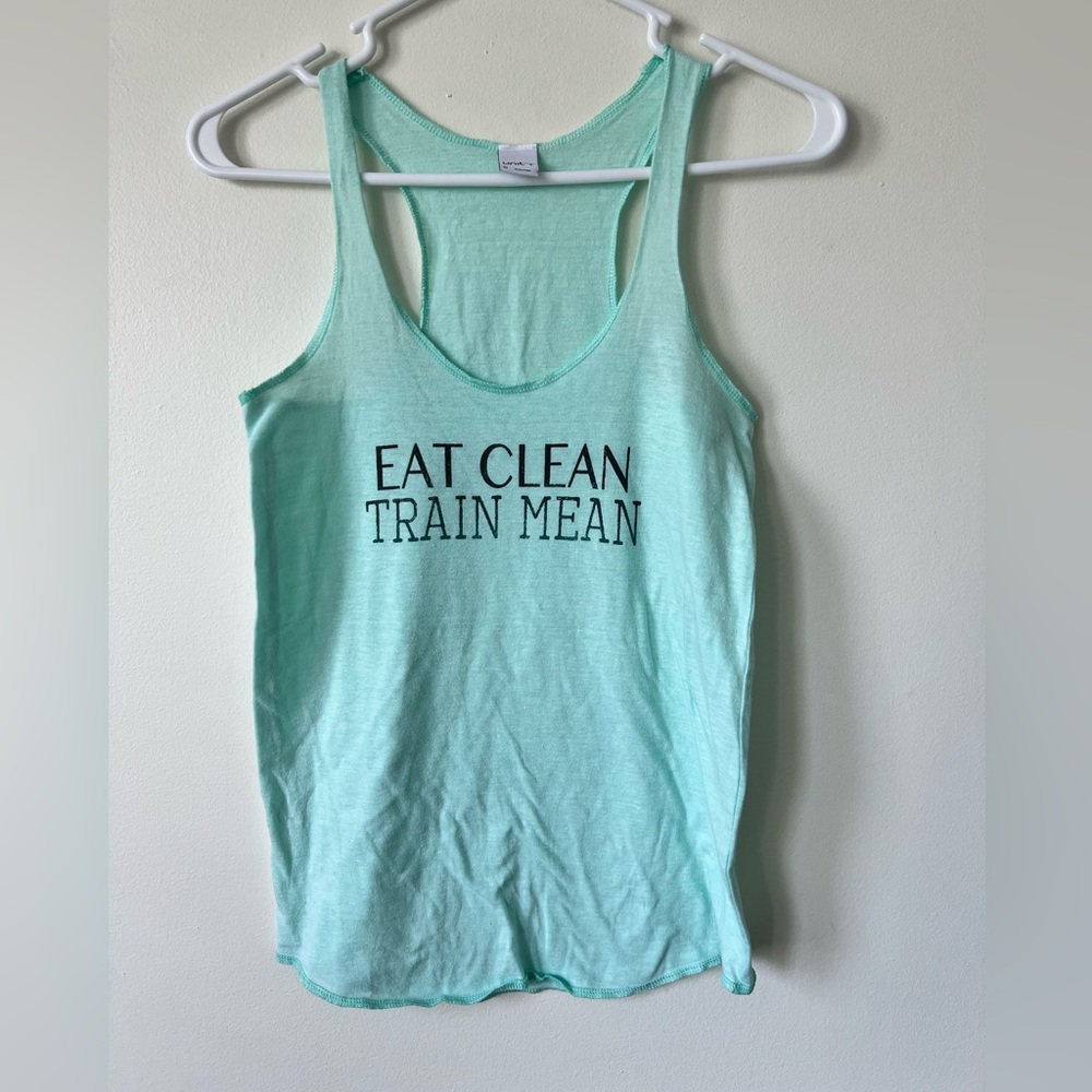 Unity Eat Clean Train Mean Mint Green Tank Top